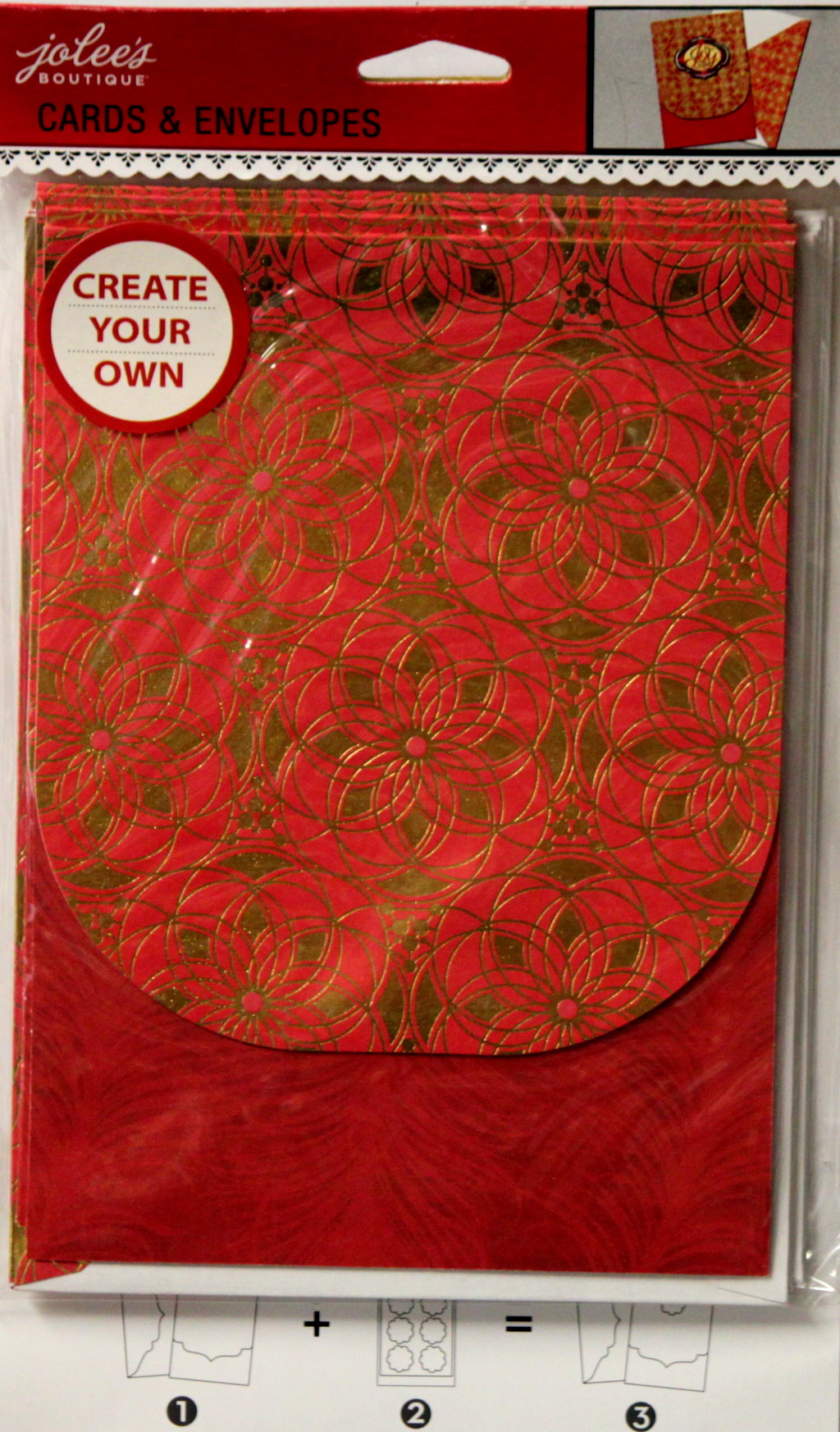 Jolee's Boutique Crimson & Gold A6 Ornate Cards & Envelopes