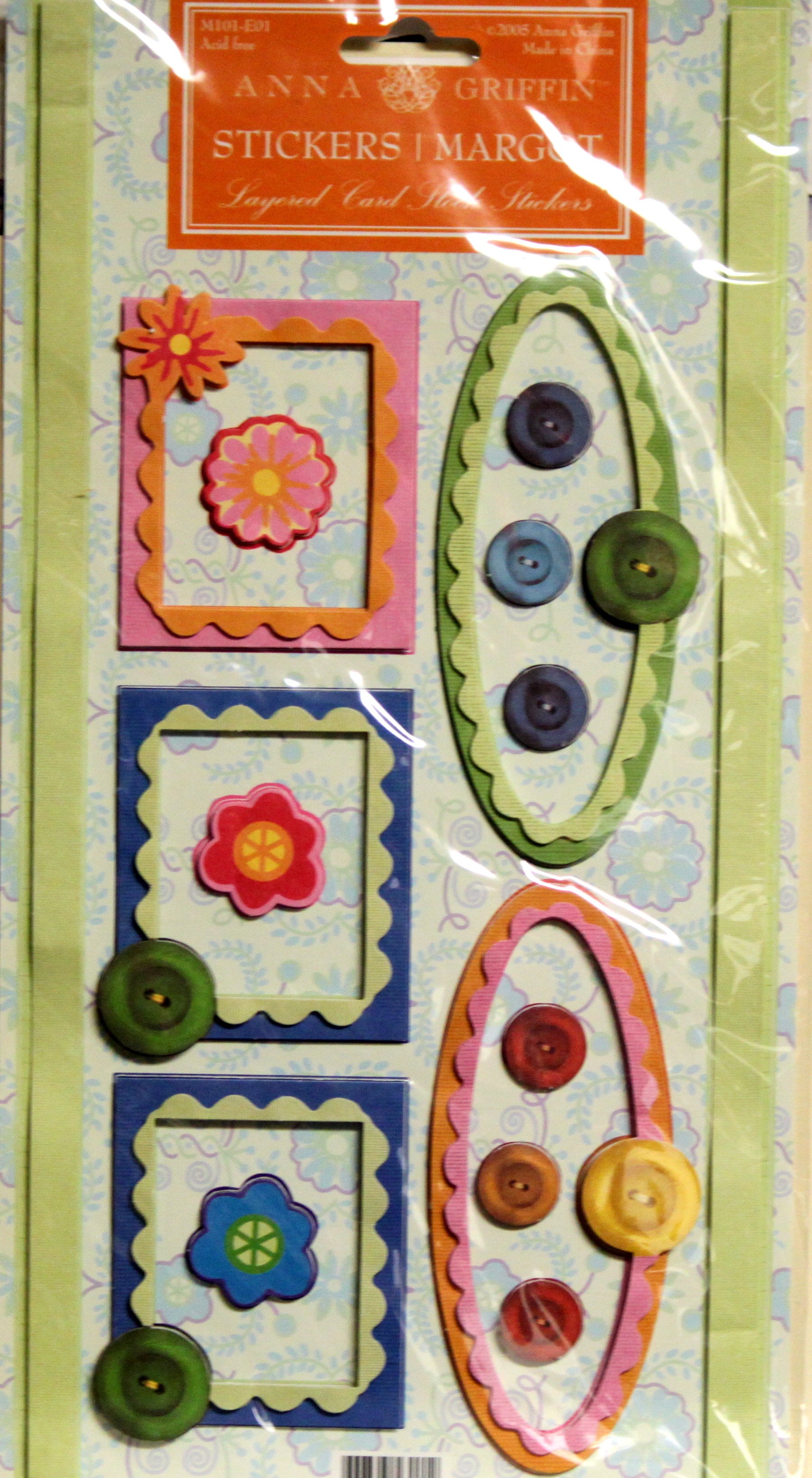 Anna Griffin Margot Layered Card Stock Vintage Dimensional Stickers