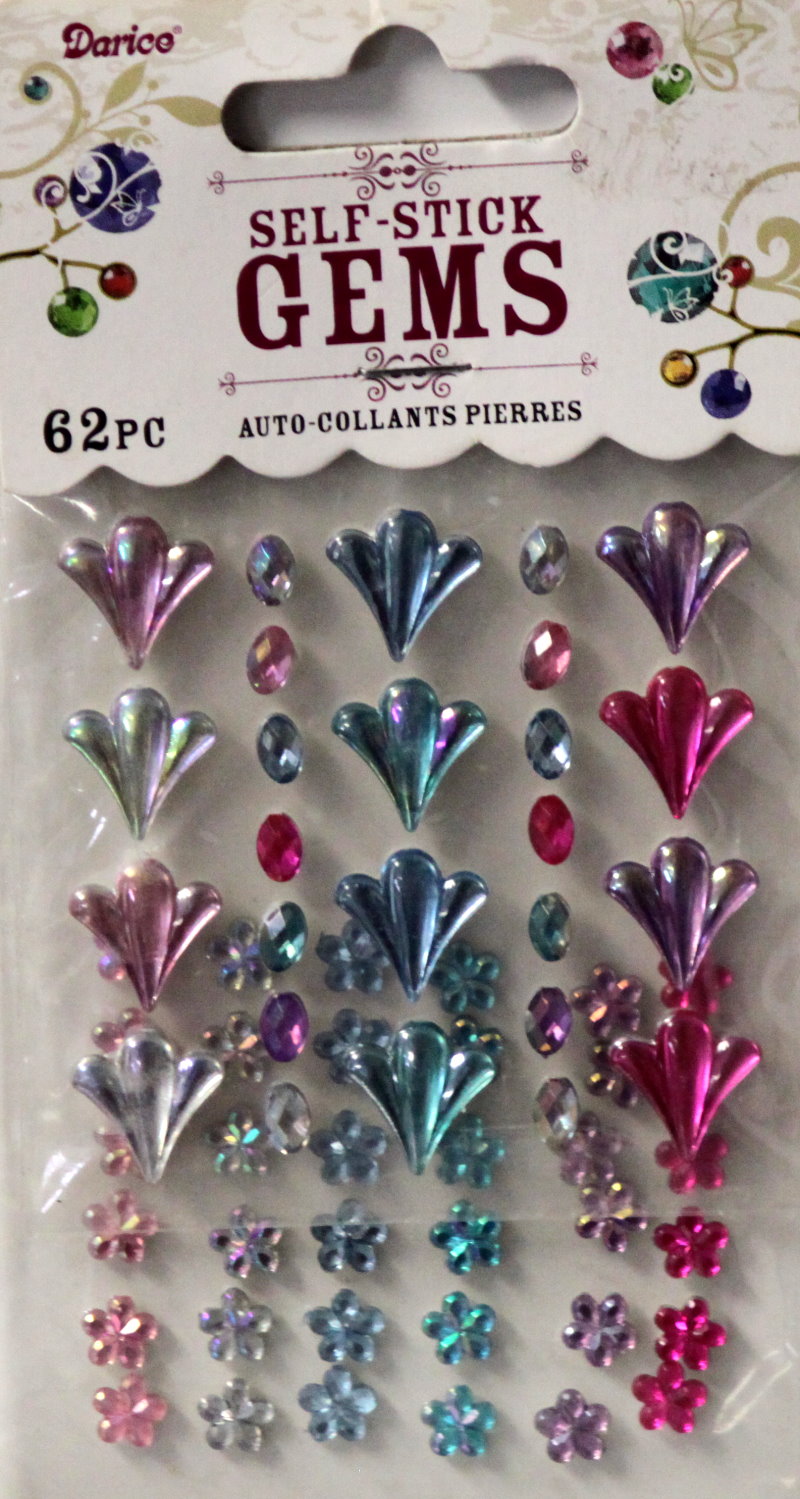 Darice Periwinkle Flourish And Flowers Self-Stick Gems Embellishments