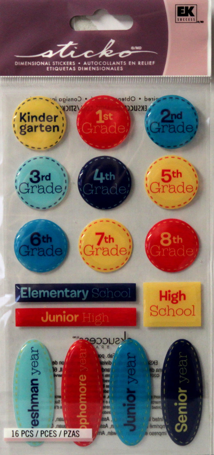Sticko School Grades Epoxy Stickers
