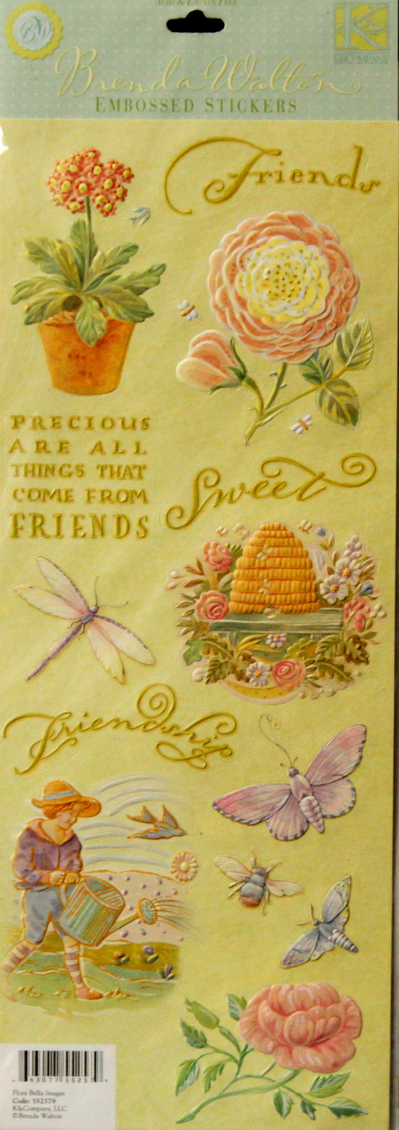 K & Company Brenda Walton Flora Bella Images Embossed Stickers