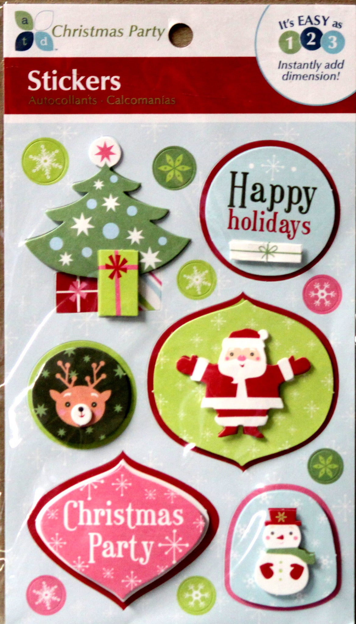 Momenta Christmas Party Dimensional Stickers - SCRAPBOOKFARE