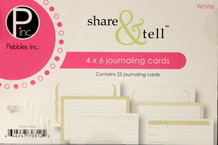Pebbles Inc. Share & Tell White Journaling Cards Embellishments - SCRAPBOOKFARE