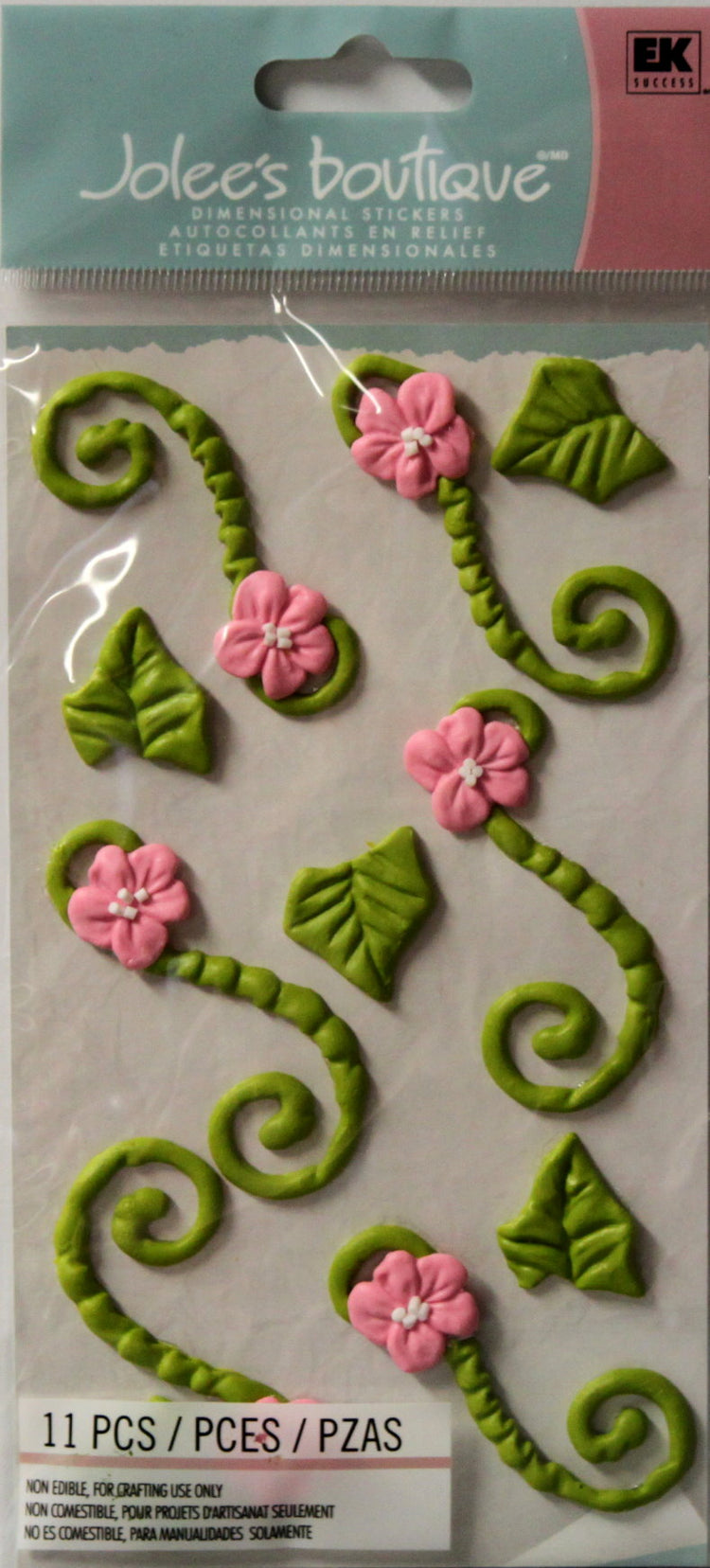 EK Success Jolee's Boutique Green Floral Icing Flouishes Dimensional Stickers