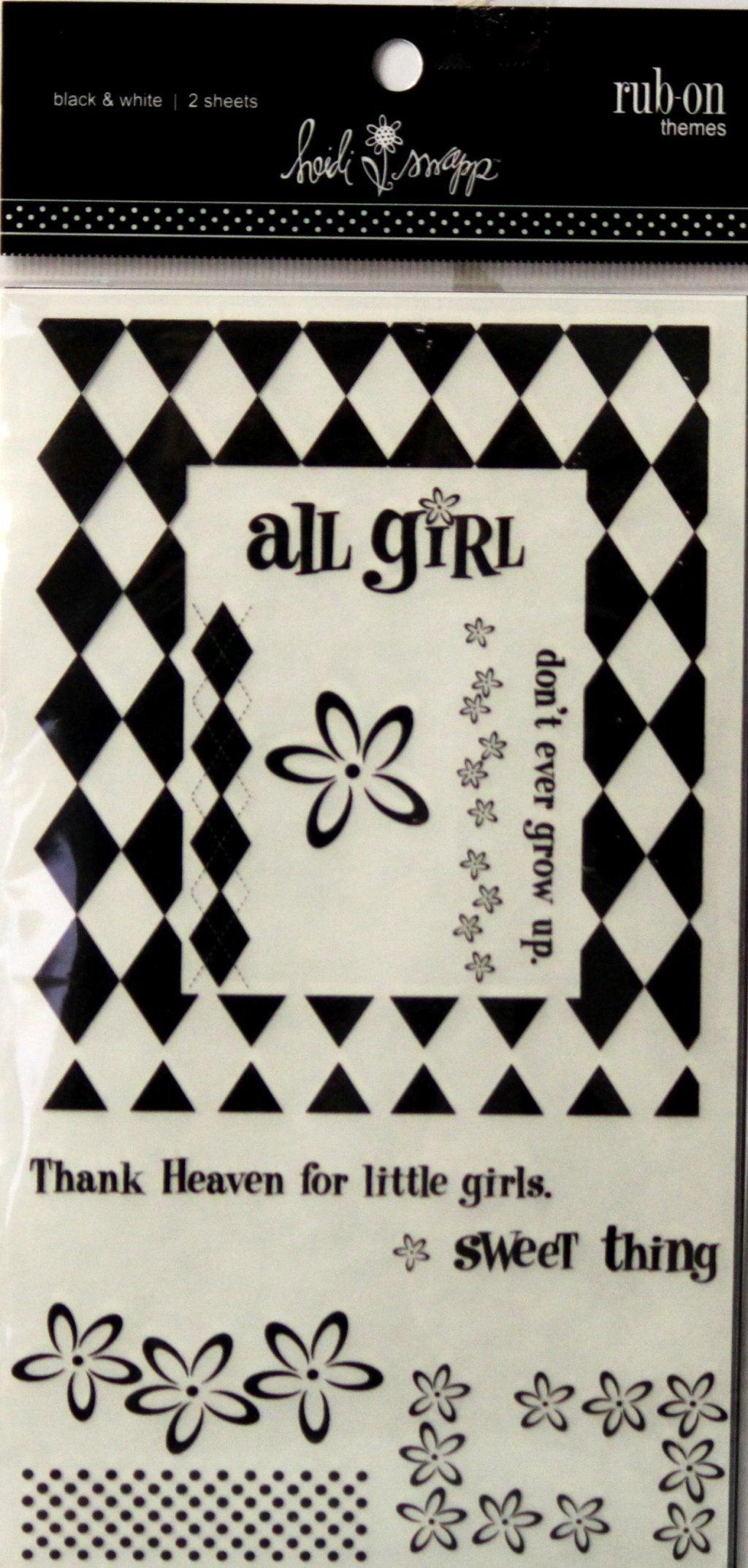 Heidi Swapp Black & White Rub-on Embellishments