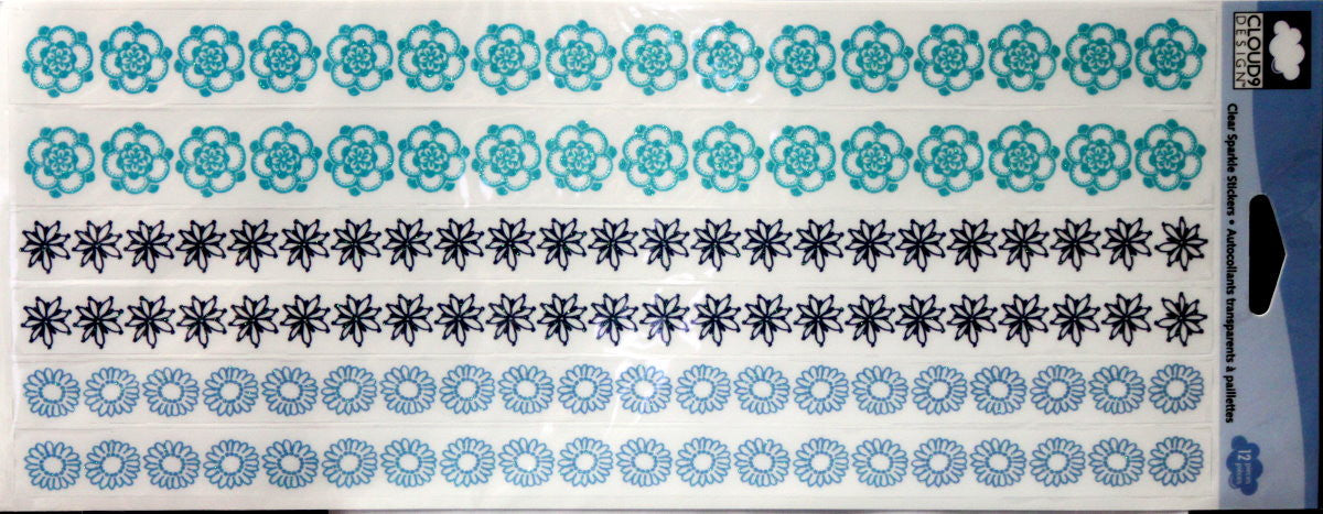 Cloud 9 Design Clear Sparkle Borders Stickers - SCRAPBOOKFARE