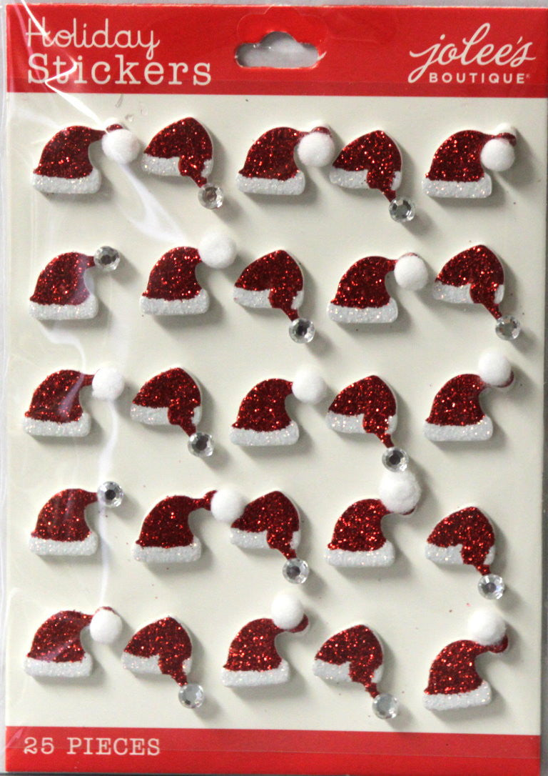 EK Success Jolee's Boutique Dimensional Santa Hats Repeat Stickers - SCRAPBOOKFARE