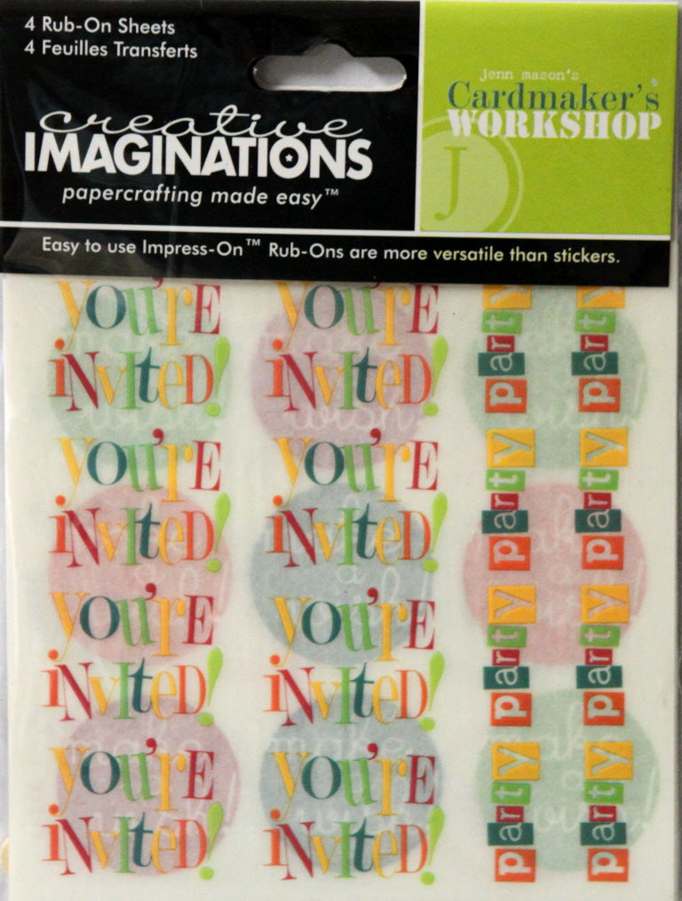 Creative Imaginations Jenn Mason's Cardmaker's Workshop Birthday Rub-On Transfers - SCRAPBOOKFARE