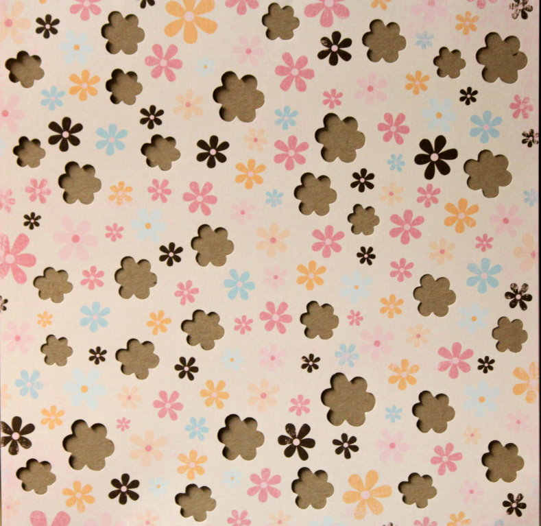 Making Memories Animal Crackers Ella 12 x 12 Die-cut Flowers Scrapbook Paper