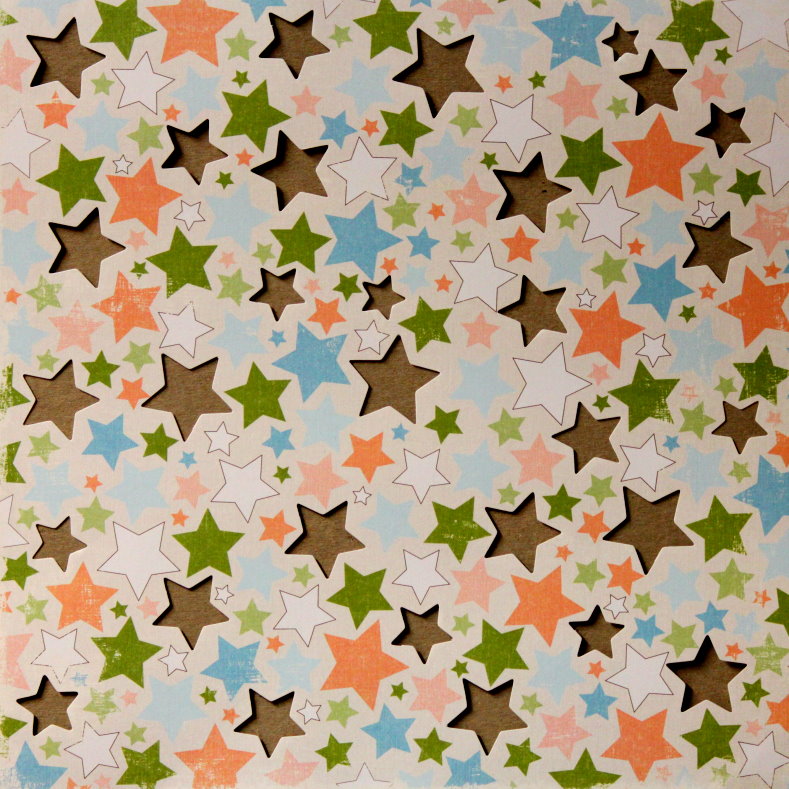 Making Memories Animal Crackers Jack 12 x 12 Die-cut Stars Scrapbook Paper