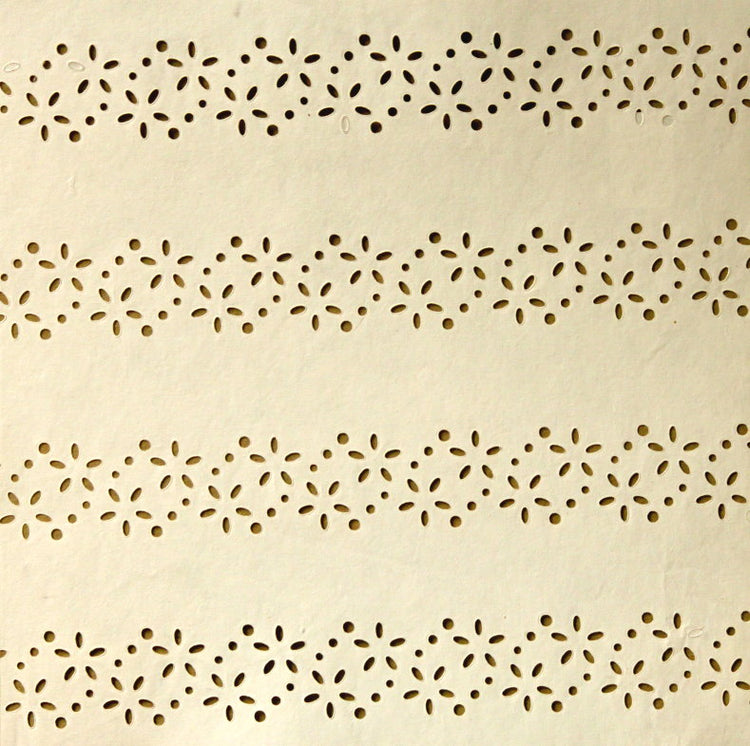 The Paper Company 12 x 12 White Cutwork Floral Die-cut Scrapbook Paper