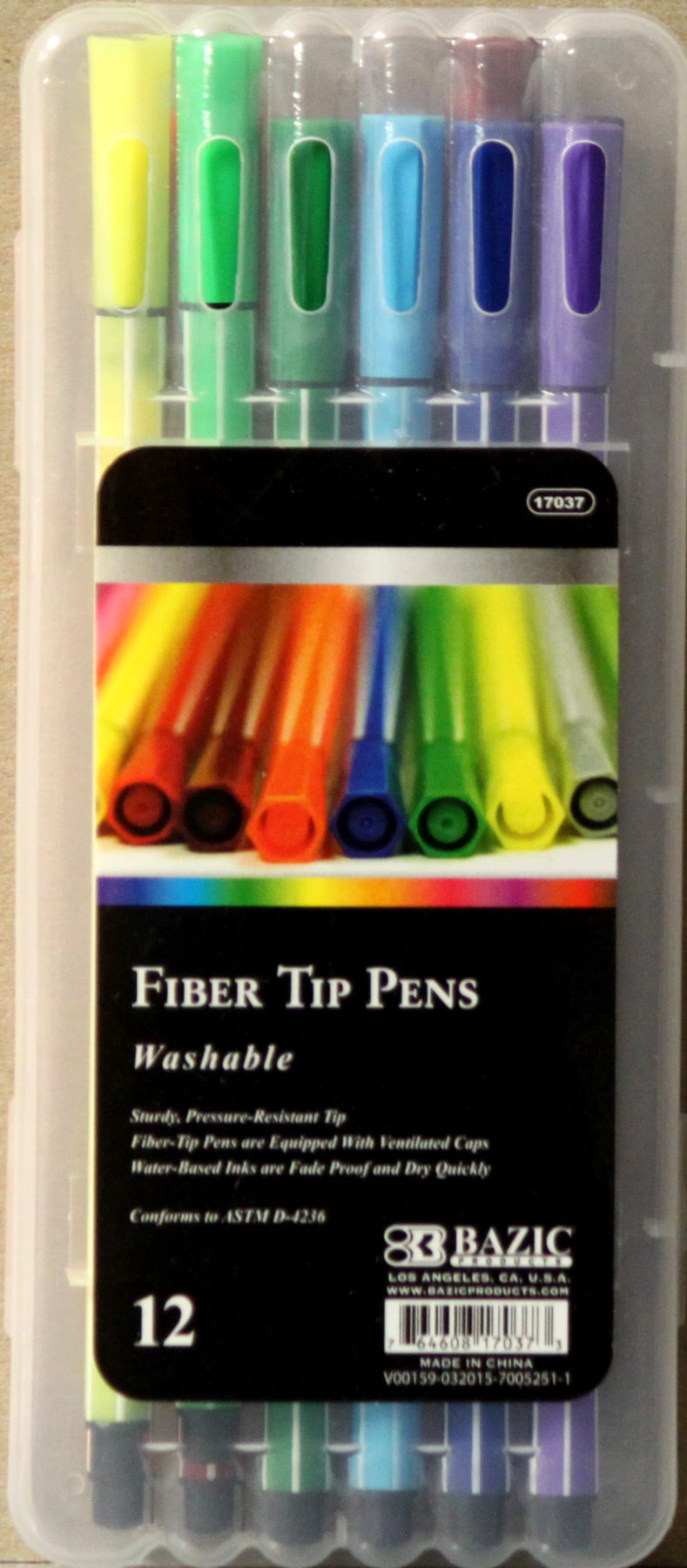 Bazic Washable Fiber Tip Pens Set