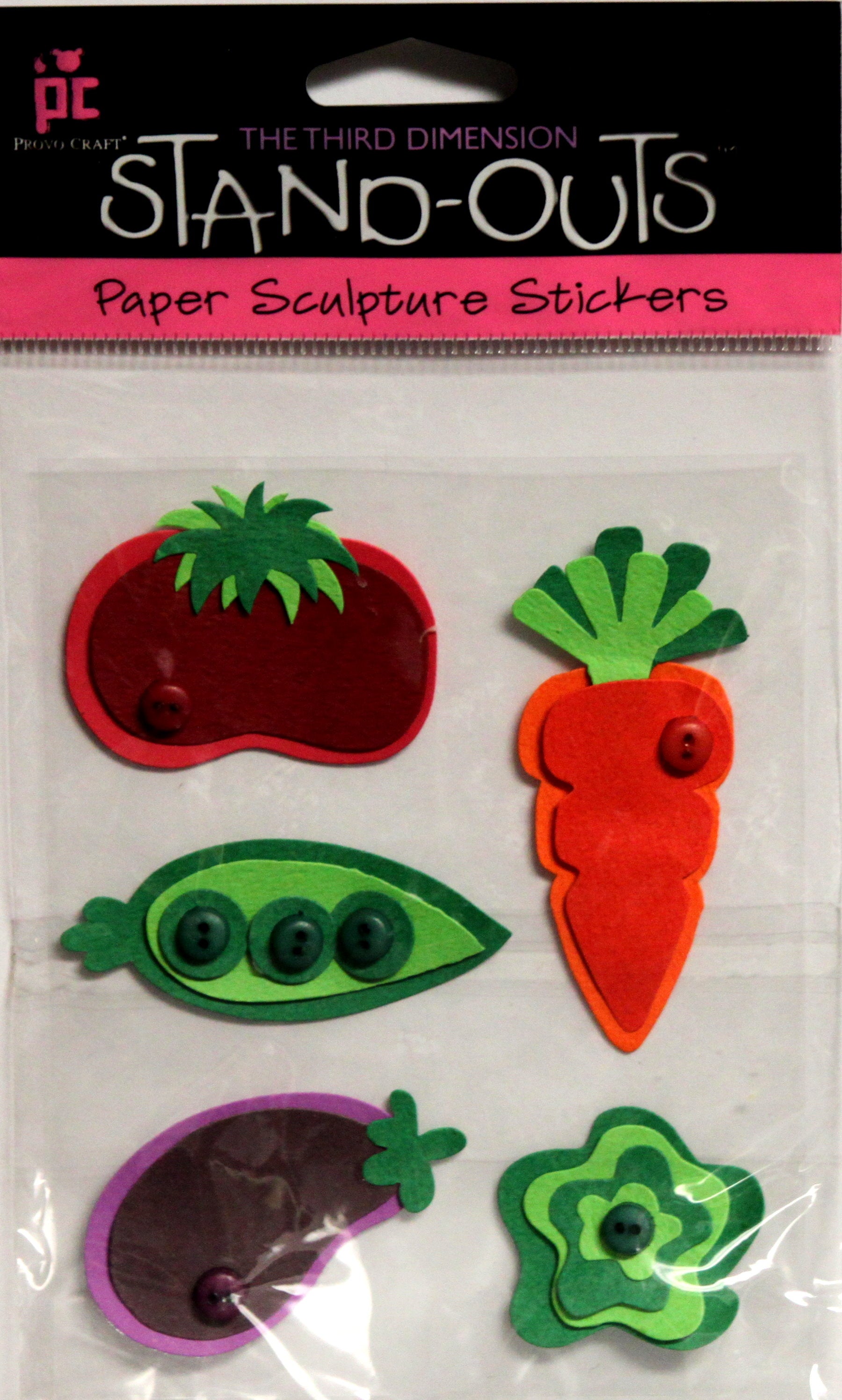 Provo Craft Veggie Garden Stand-outs Dimensional Paper Sculpture Stickers