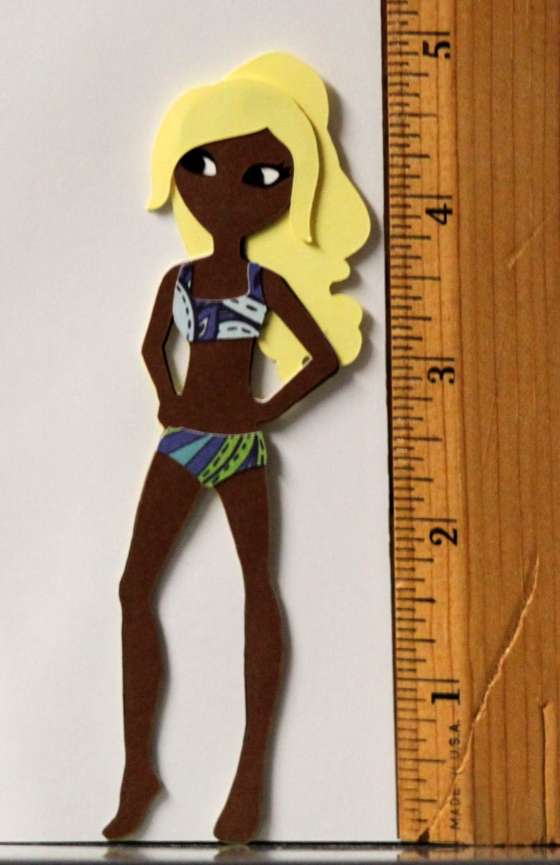 T & H Creations Handmade Beach Baby Doll #2 Multi-Layered Die-cut Embellishment
