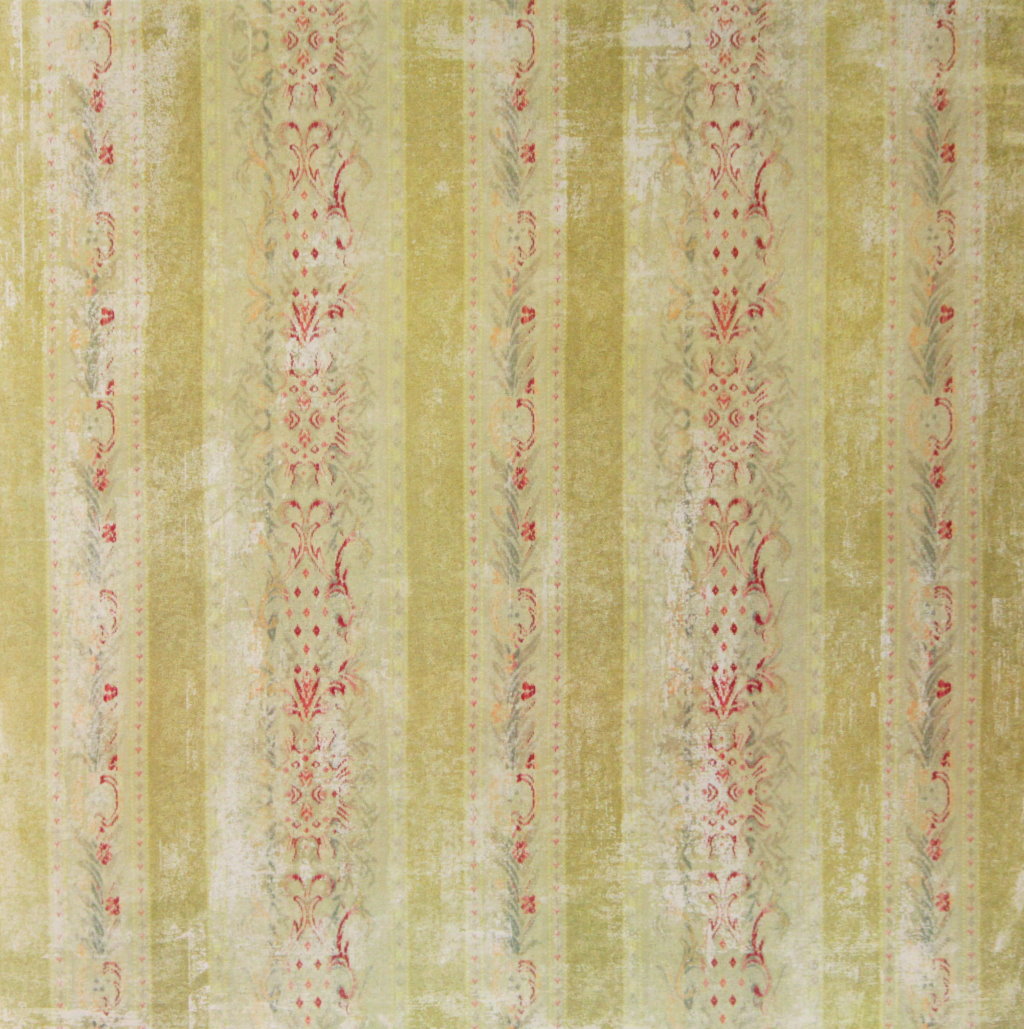 Distressed Green Wallpaper Printed 12 x 12 Scrapbook Paper