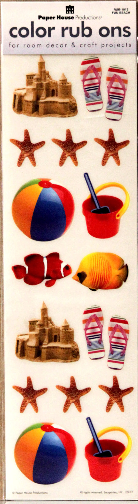 Paper House Productions Fun Beach Color Rub-ons Embellishments - SCRAPBOOKFARE