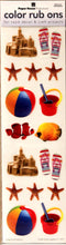 Paper House Productions Fun Beach Color Rub-ons Embellishments - SCRAPBOOKFARE
