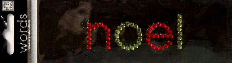 Me & My Big Ideas Words Noel Green Rhinestones & Rubies Adhesive Gem Sticker Embellishment