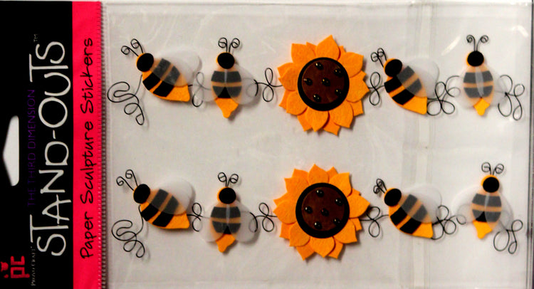 Provo Craft Bee Border Stand-outs Dimensional Paper Sculpture Stickers