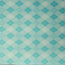 Nicole Aqua Blue Diamonds Printed 12 x 12 Scrapbook Paper