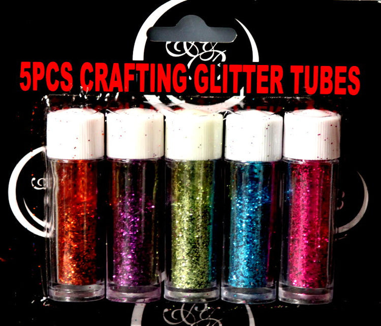 5 Piece Crafting Glitter Tubes Set - SCRAPBOOKFARE