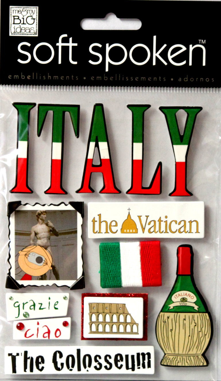 Me & My Big Ideas Soft Spoken Italy Dimensional Sticker Embellishments - SCRAPBOOKFARE