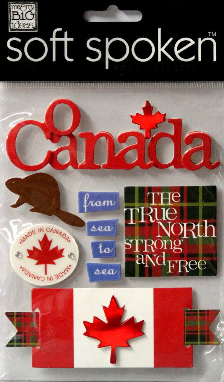 Me & My Big Ideas Soft Spoken Canada Dimensional Sticker Embellishments - SCRAPBOOKFARE