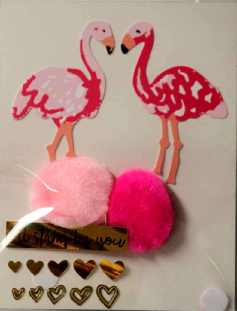 American Crafts I'll Stand By You Flamingo Dimensional Scrapbook Stickers