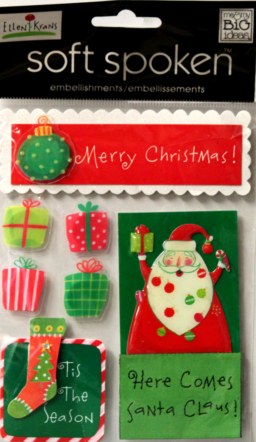 Me & My Big Ideas Ellen Krans Soft Spoken Merry Christmas Dimensional Stickers