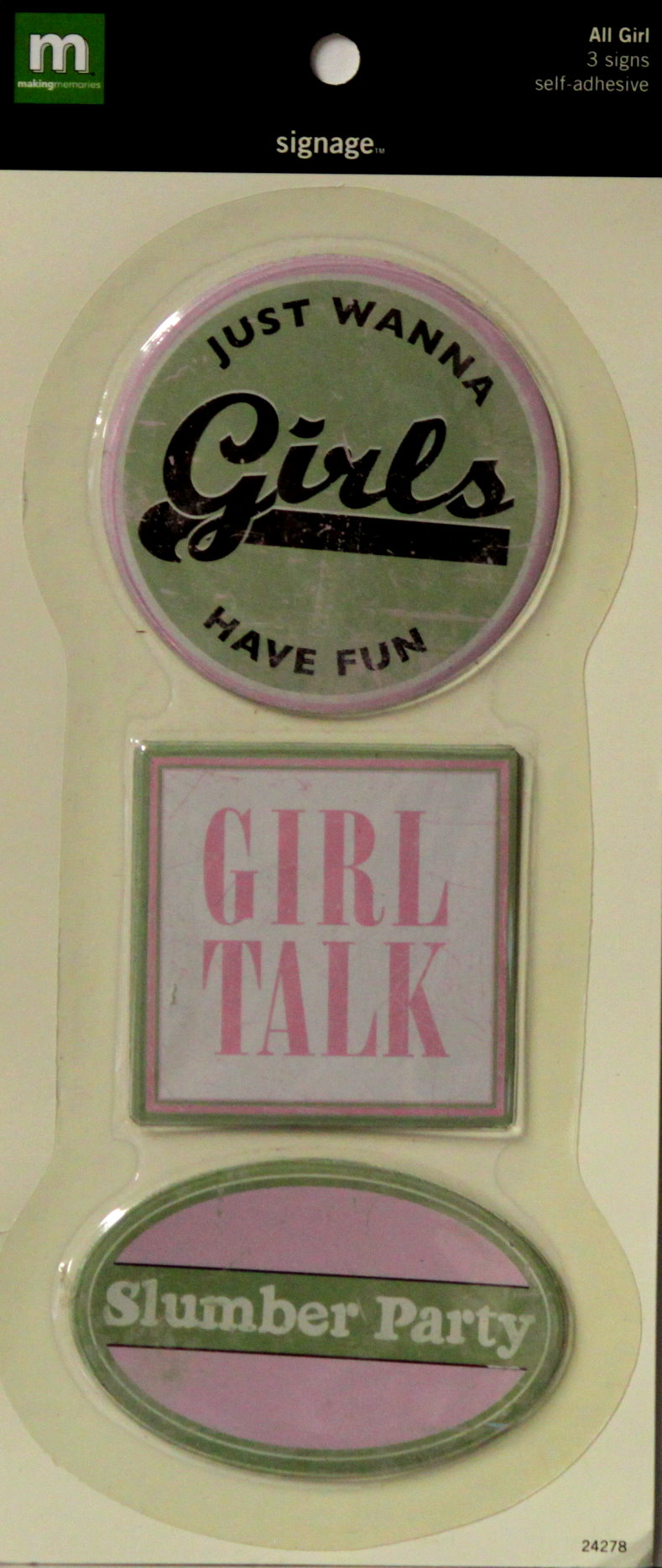 Making Memories All Girl Metal Self-Adhesive Signage Plates