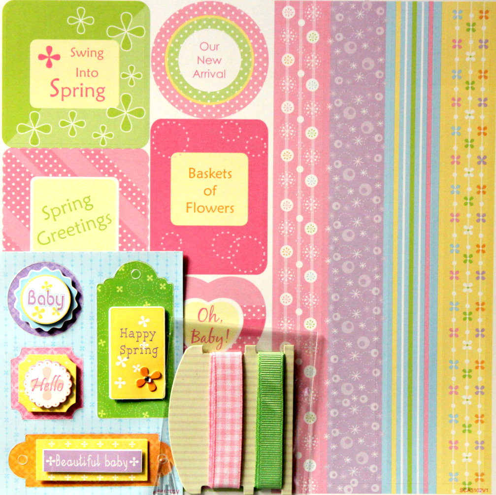 Baby & Spring 8 x 8 Mini Scrapbook Kit