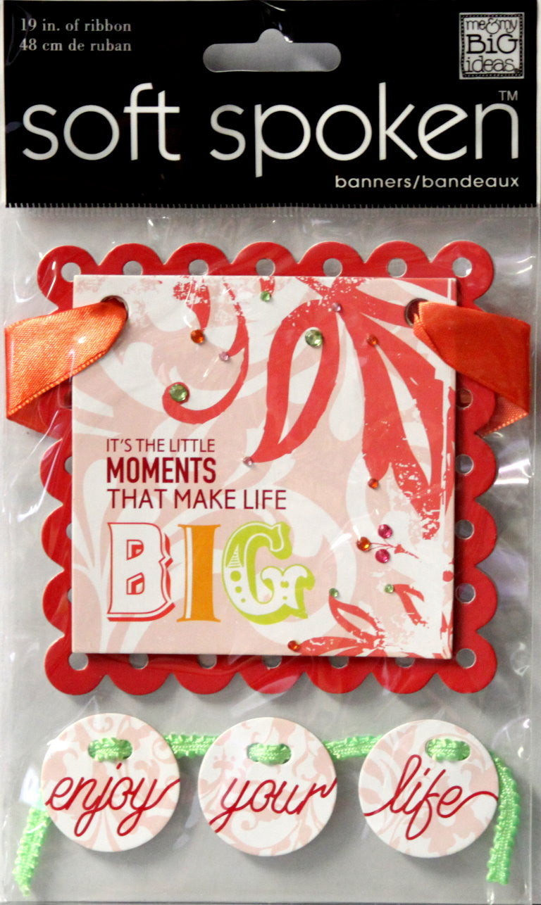 Me & My Big Ideas Soft Spoken Banner Enjoy Life Dimensional Stickers - SCRAPBOOKFARE