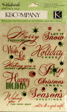 K & Company Yuletide Rub-ons With Rhinestones Transfers