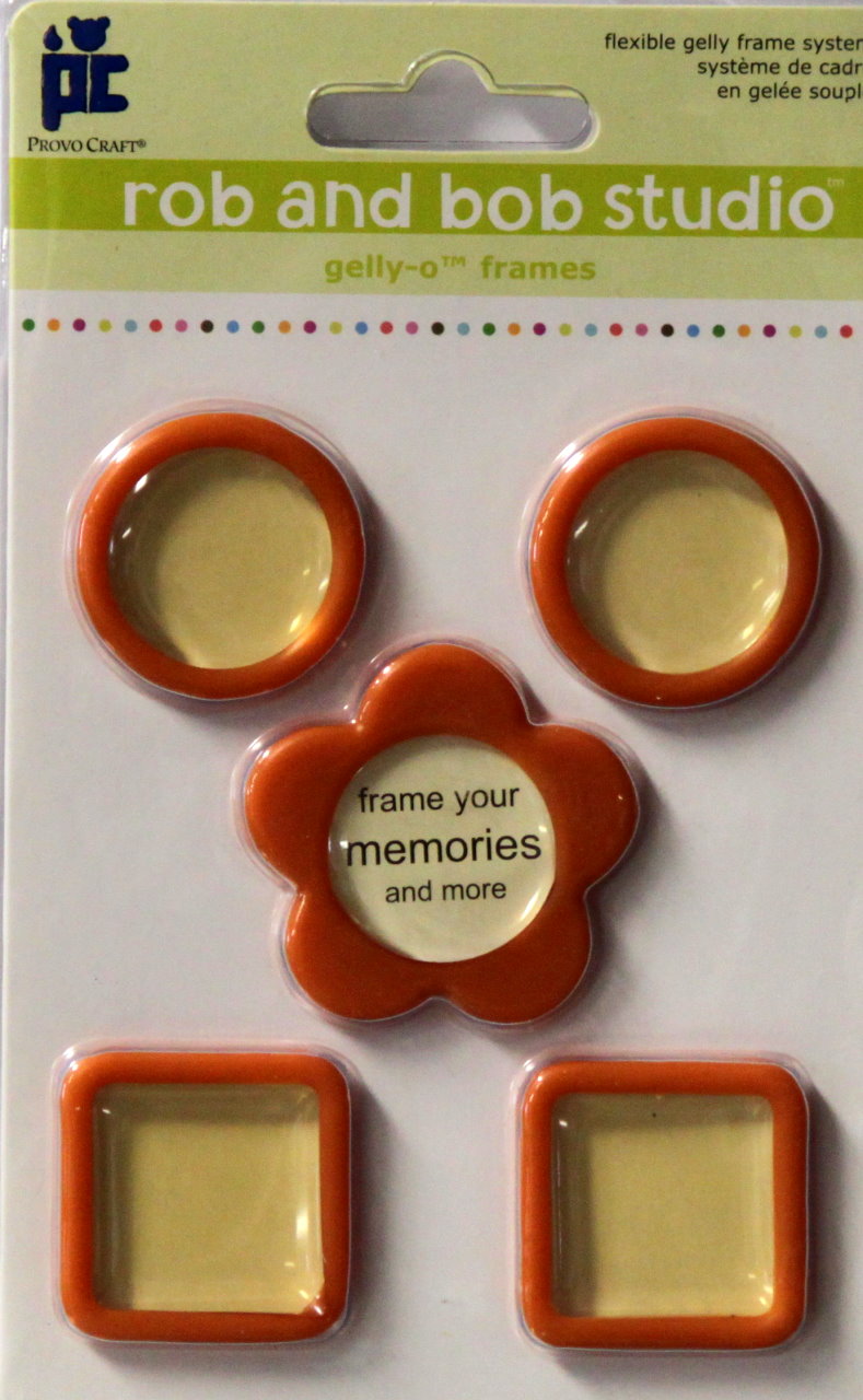 Provo Craft Rob And Bob Studio Tangerine Gelly-O Plastic Window Frames Embellishments