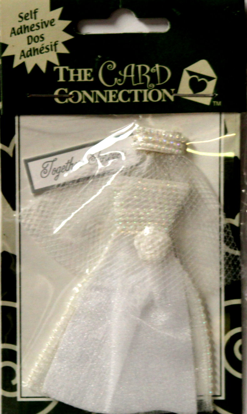 The Card Connection Wedding Dress Dimensional Scrapbook Stickers Embellishments