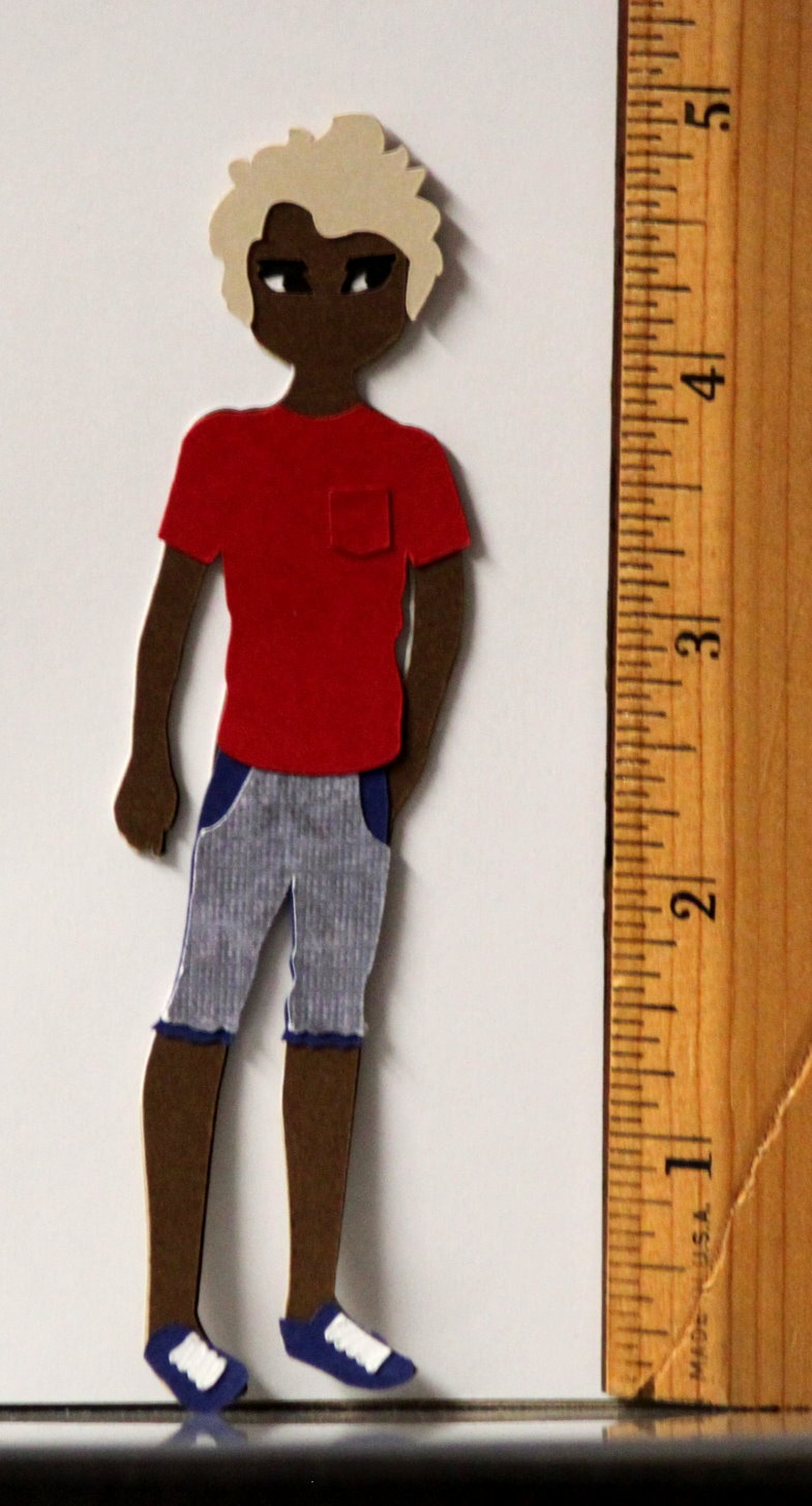T & H Creations Handmade School Day African American/Hispanic Doll Multi-Layered Die-cut Embellishment