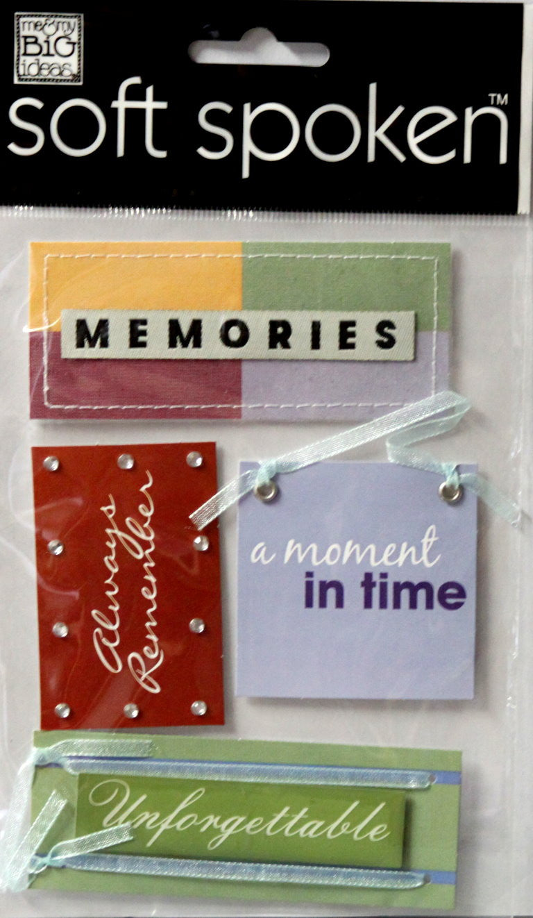 Me & My Big Ideas Soft Spoken Memories Dimensional Sticker Embellishments - SCRAPBOOKFARE