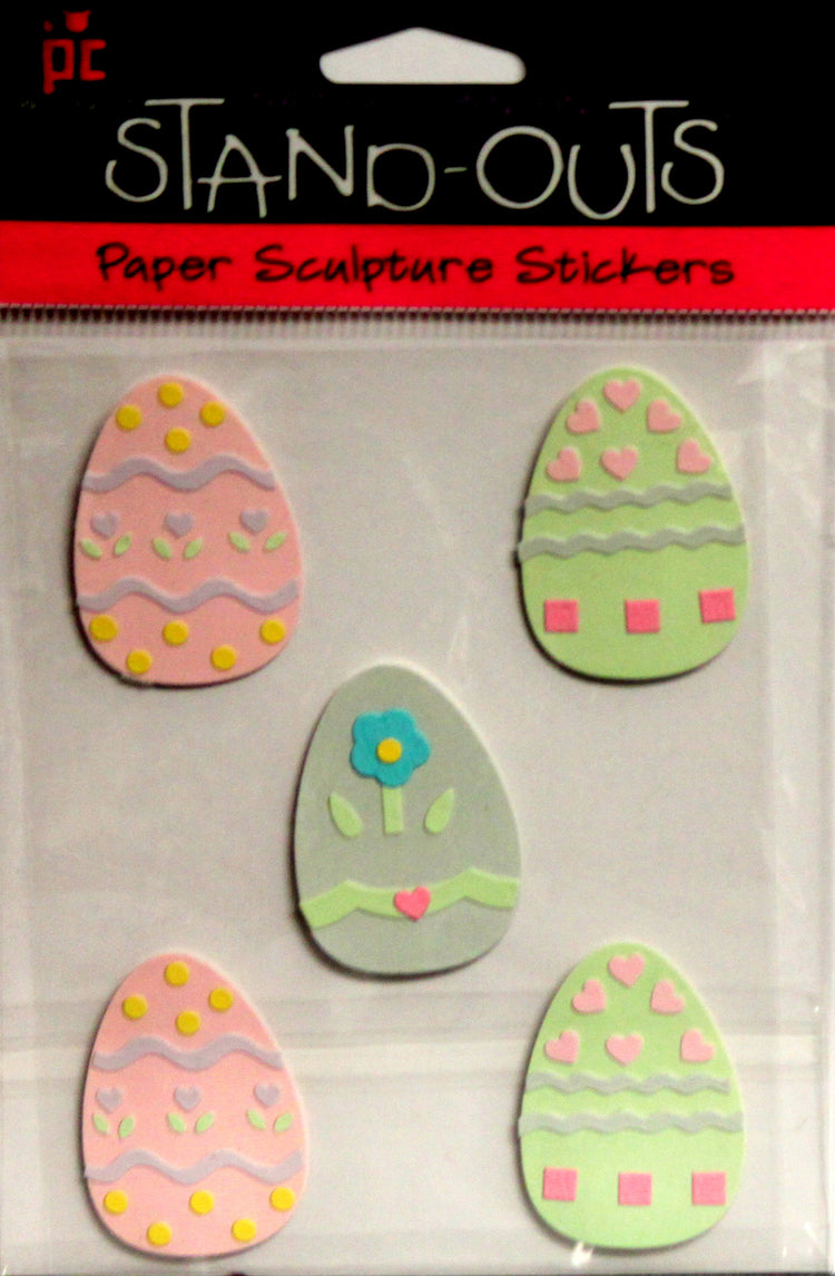 Provo Craft Easter Eggs Stand-Outs Paper Sculpture Dimensional Stickers