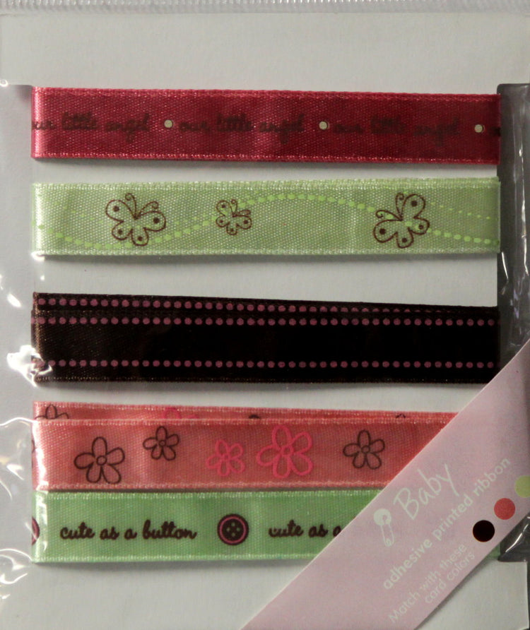 JoAnn Craft Essentials Printed Baby Girl Adhesive Ribbons