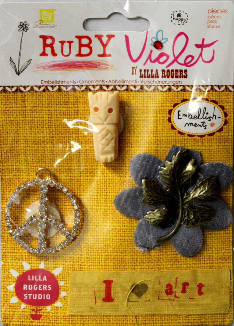 Prima Ruby Violet By Lilla Rogers Embellishments - SCRAPBOOKFARE