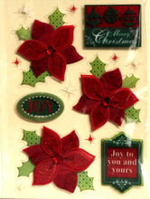 Premium Holiday Poinsettia Christmas Dimensional Stickers