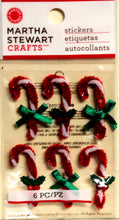 Martha Stewart Crafts Wonderland Ric-Rack Candy Cane Dimensional Vintage Stickers
