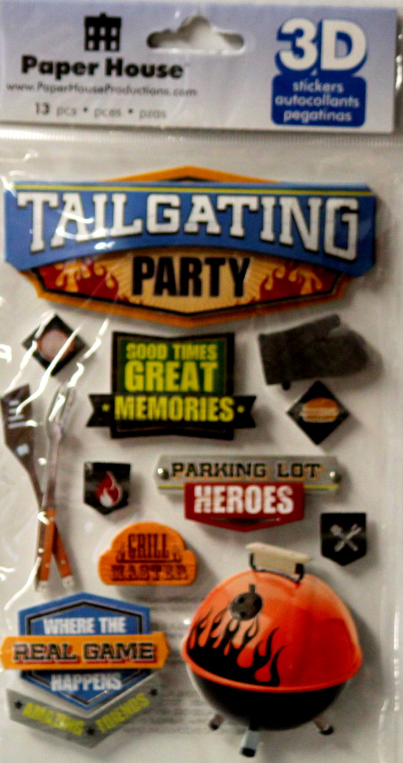 Paper House 3D Dimensional Tailgating Party Stickers