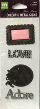 Making Memories Eclectic Metal Signs Love Embellishments
