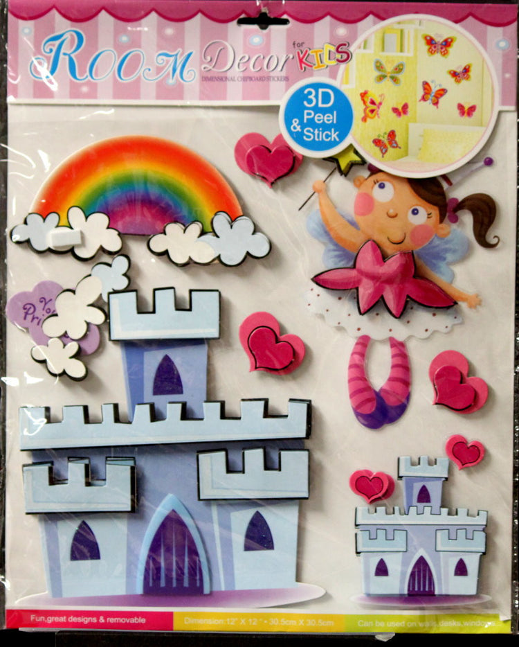 Giant Room Decor For Kids Dimensional Princess Chipboard Stickers - SCRAPBOOKFARE