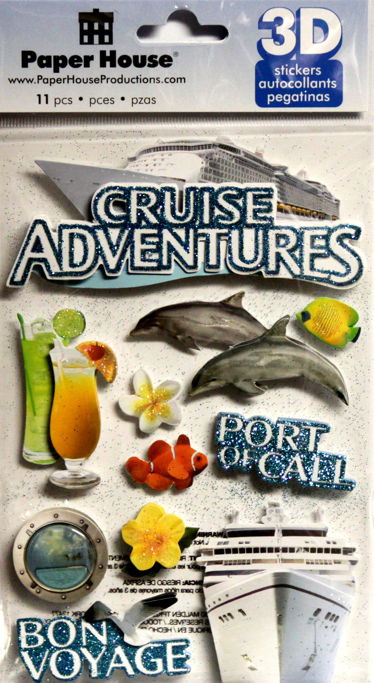 Paper House 3D Dimensional Cruise Adventures Stickers