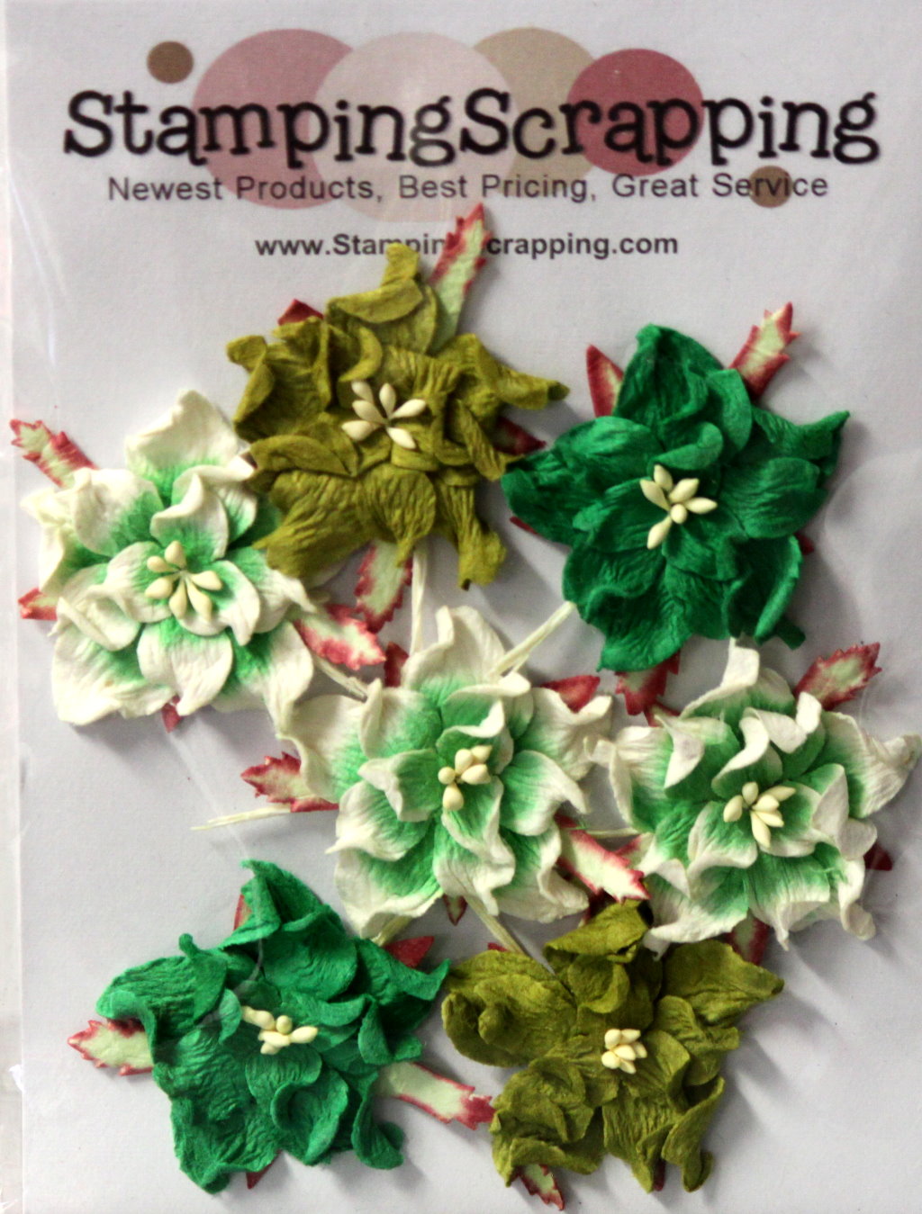 StampingScrapping Premium Gardenia Green Mulberry Paper Flowers