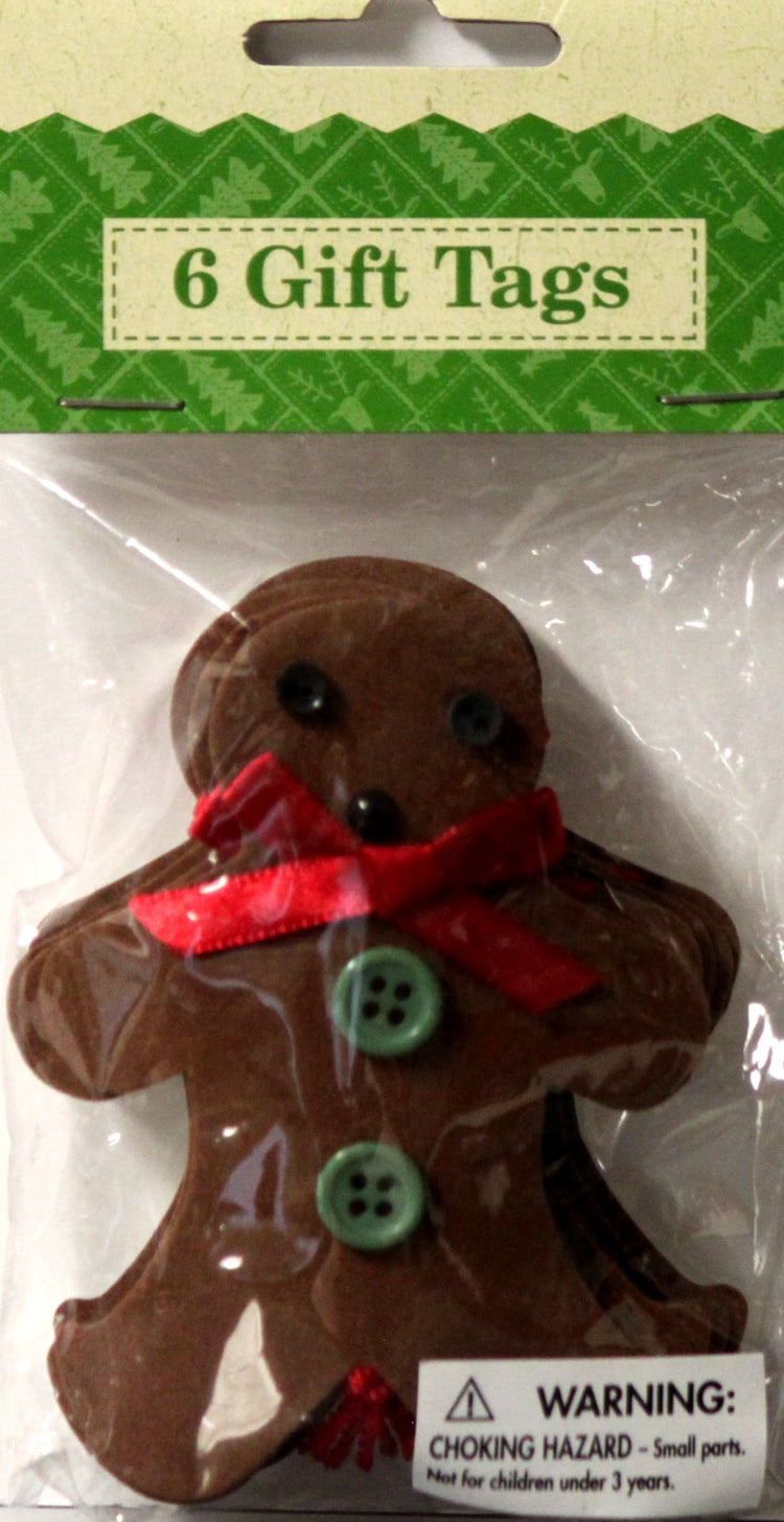 Paper Magic Handmade Gingerbread Man Ornaments & Gift Tags Embellishments
