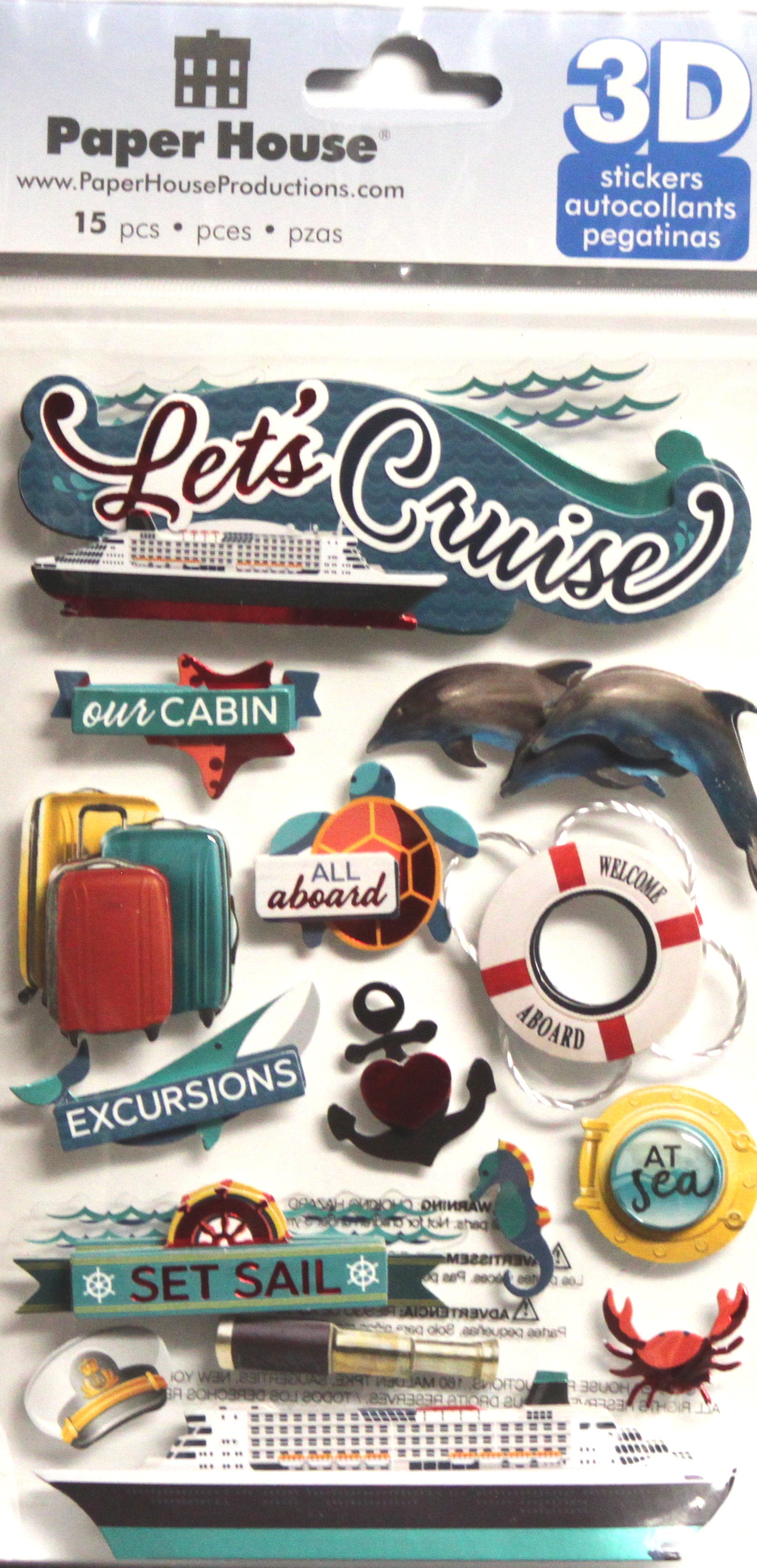 Paper House 3D Dimensional Let's Cruise Stickers