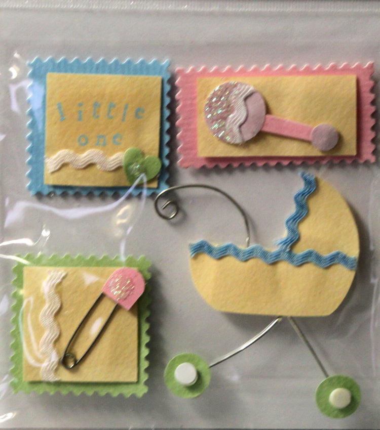 JoAnn Craft Essentials Baby Stamps 3-D Adhesive Embellishments
